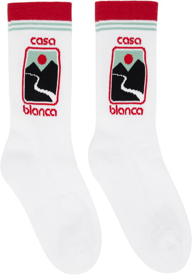 Чорапи Casablanca Casablanca Sunset Valley Socks Бяло | APF25-ACC-010-03, 0