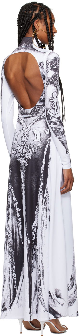 Pокля Jean Paul Gaultier Jean Paul Gaultier 'The Gaultier Paris' Print Maxi Dress Бяло | 24/25-F-RO132-J546-0100, 2