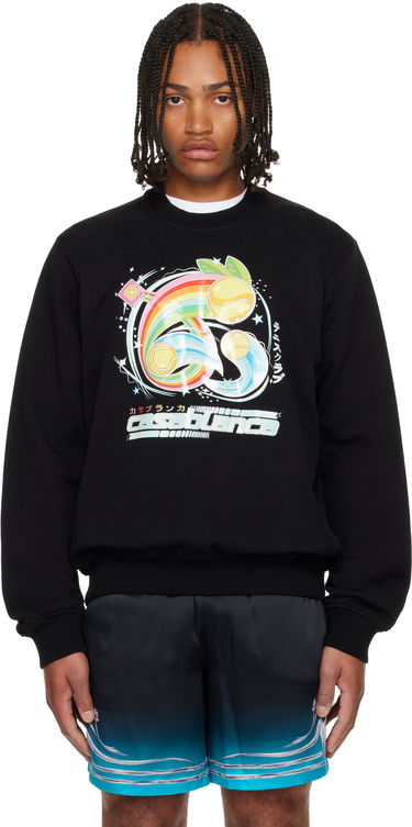 Суитчър Casablanca Casablanca Manga Tennis Ball Sweatshirt Черно | M-AW25-JTP-293-02, 0