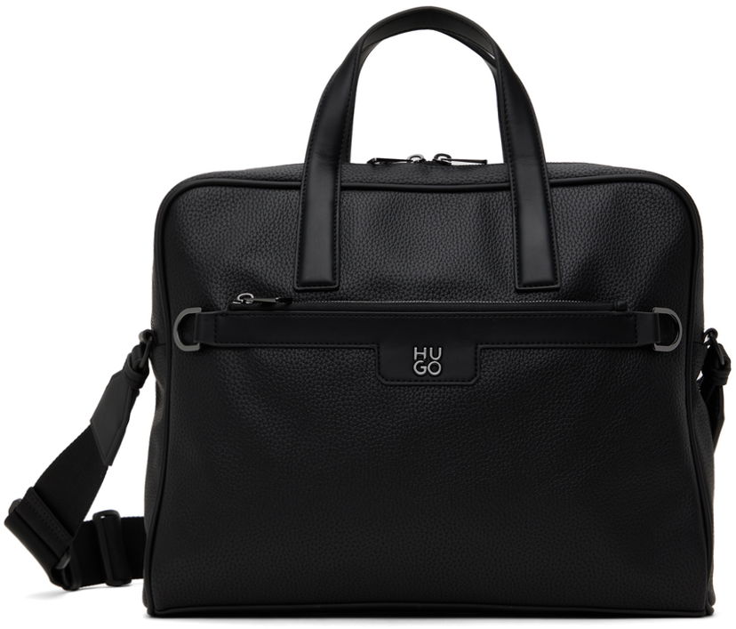 Голяма пазарска чанта BOSS Stacked Logo Briefcase Черно | 50529483