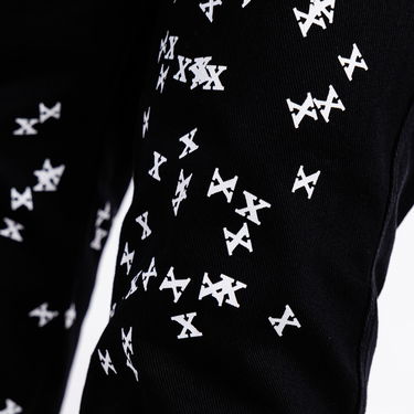 Панталони Pleasures Vomit Printed Trousers Черно | P21W021-BLACK, 2