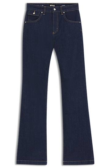 Дънки BOSS BOSS Bootcut Stretch Denim Jeans with Coin Pocket Тъмно синьо | 50544989, 0