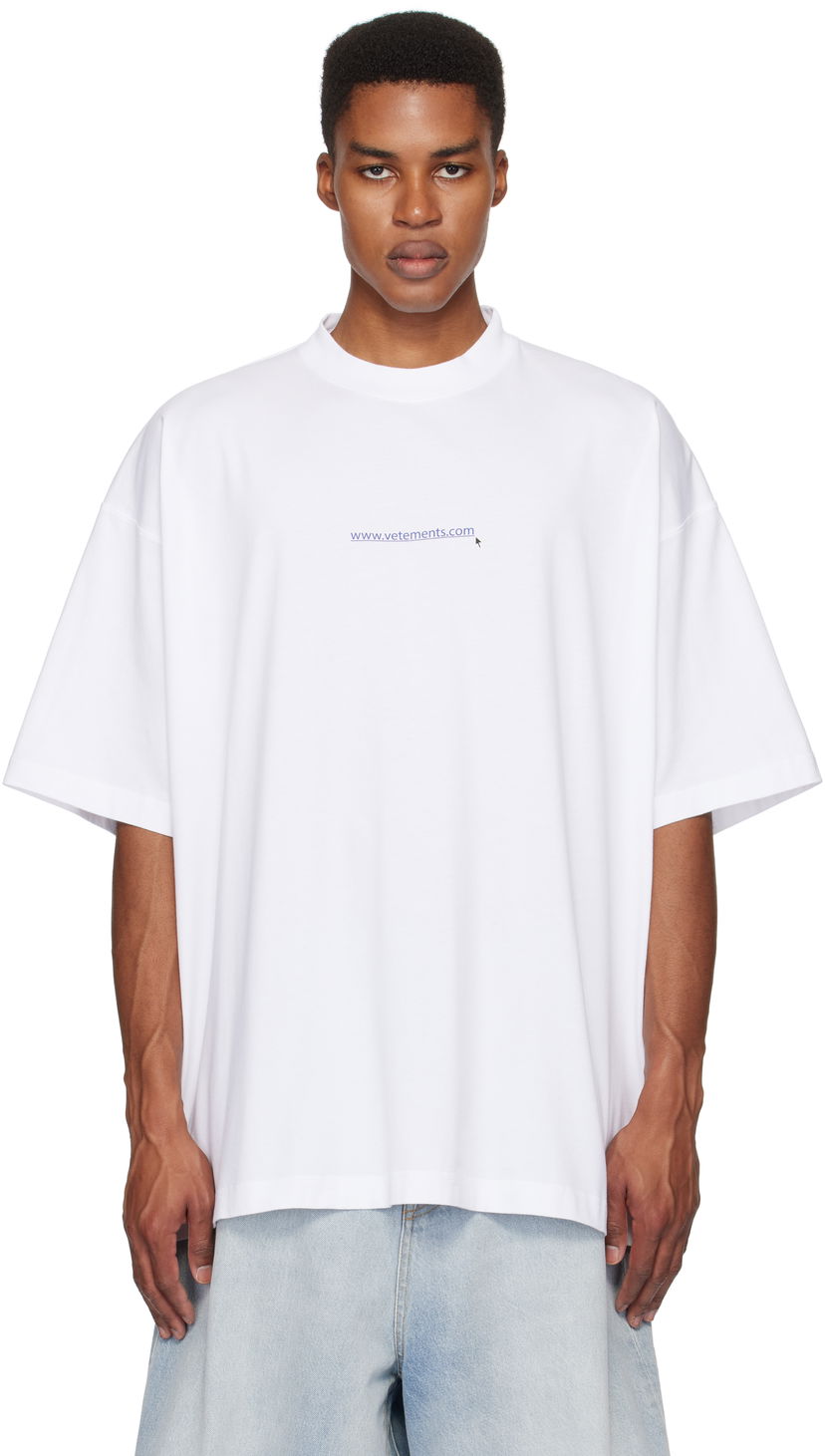 Тениска VETEMENTS Oversized T-Shirt Website Print Бяло | UA66TR735W