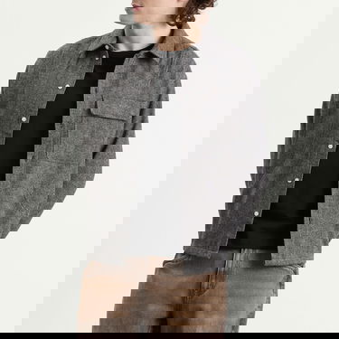 Риза Dime Wool Herringbone Button-Front Overshirt Сиво | DIMEHO259SIL, 2