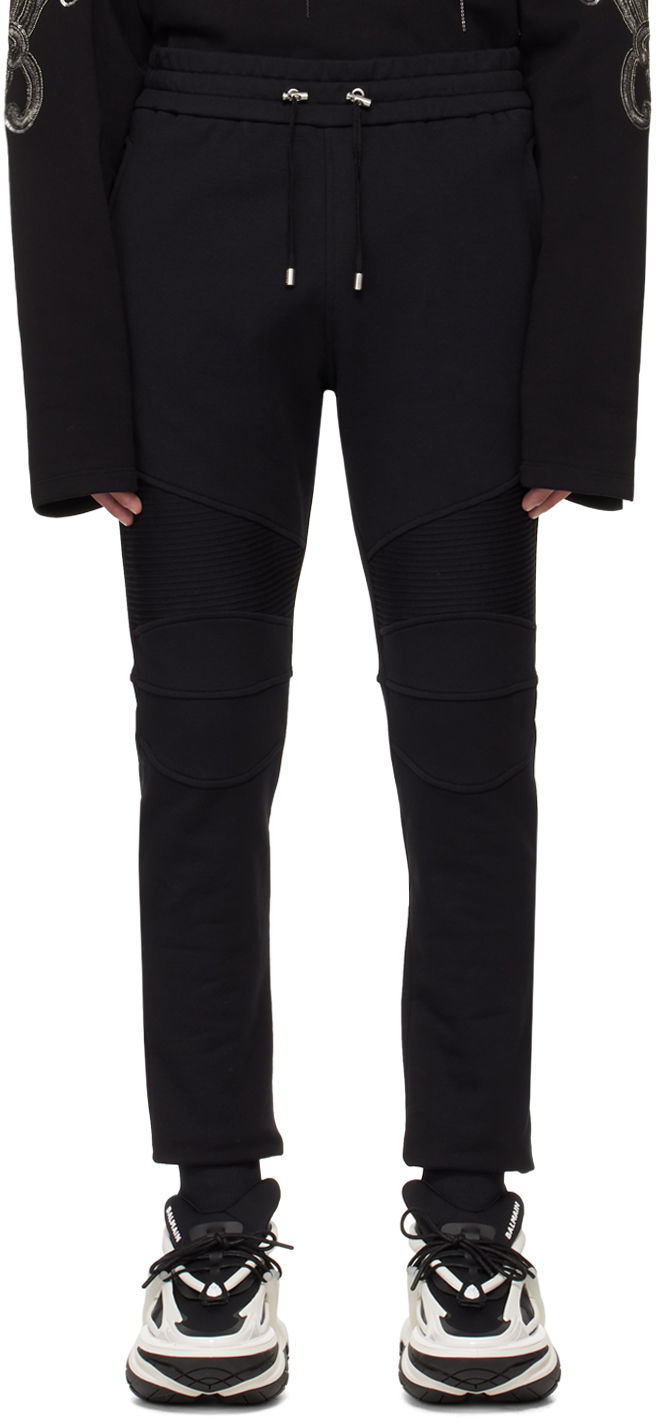 Спортни панталони Balmain Flocked Sweatpants Черно | CH1OB000BB04