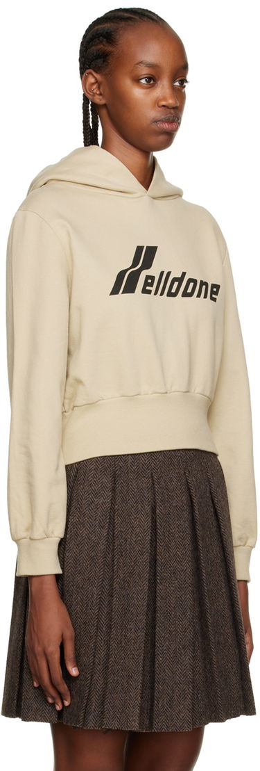 Суитчър We11done Printed Cropped Hoodie Бежово | WD-TH3-22-865-W-BG, 1