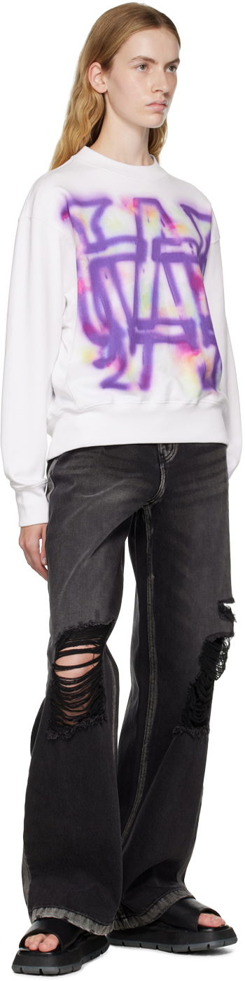 Пуловер We11done We11done Rainbow Symbol Sweatshirt Бяло | WD-TS3-22-829-U-WH, 3