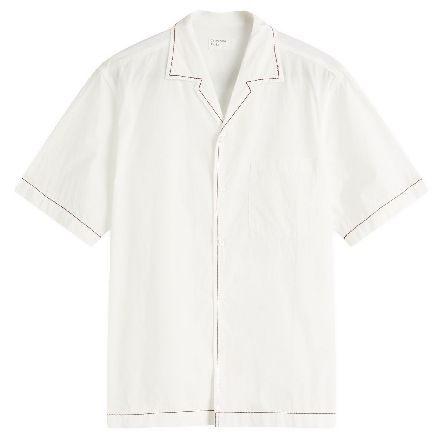 Риза Universal Works Universal Works Contrast Stitch Minari Shirt, Size Large Бяло | 32162-ECR, 0