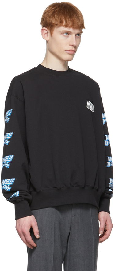 Пуловер We11done We11done Logo-Print Sweatshirt Черно | WD-TS1-22-693-U-BK, 1