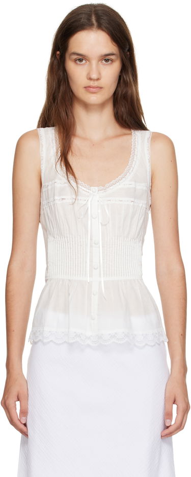 Потник GUIZIO Guizio Lille Pintuck Sleeveless Top Бяло | P25116W136, 0