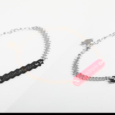 Гривна Palm Angels Logo Plate Bracelet Silver/ Red Universal Металик | PMOA052S25MAT0017225, 0