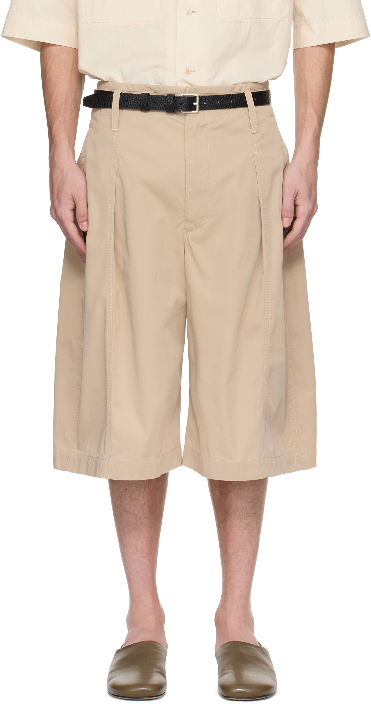 Къси панталони LEMAIRE Lemaire Maxi Pleated Bermuda Shorts Бежово | PA1212 LF1352, 0
