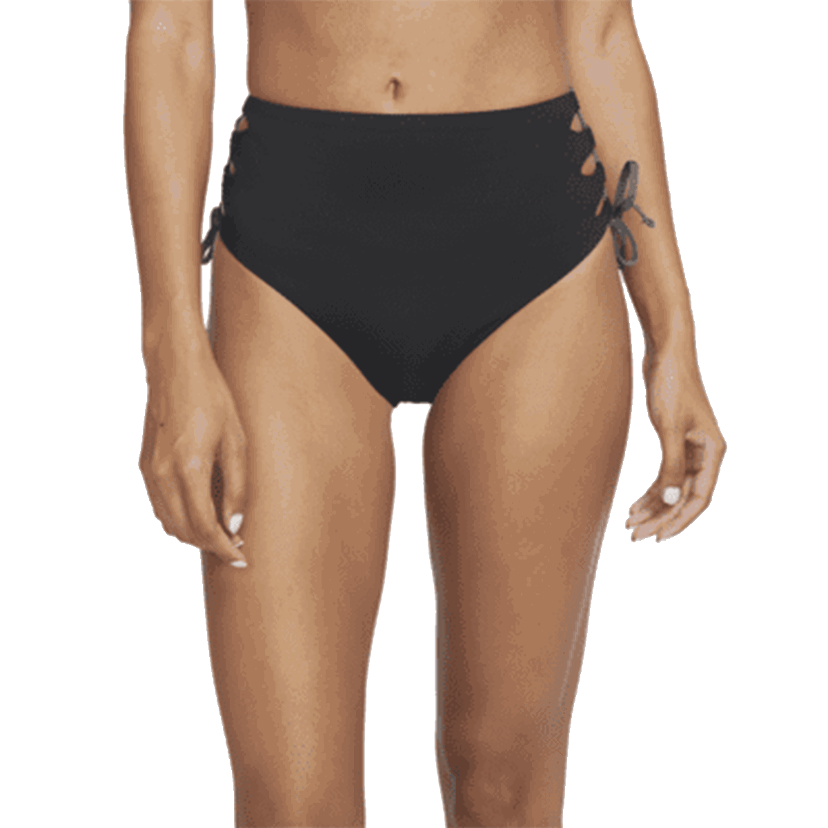 Бански Nike Nike High-Waist Lace-Up Bikini Bottoms Черно | NESSC274-001, 0
