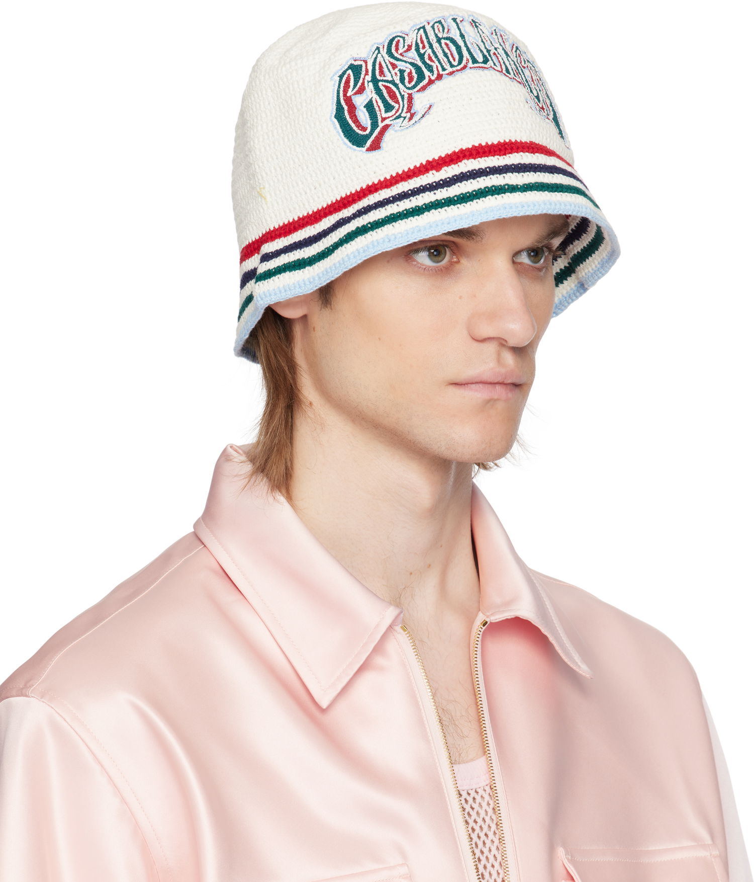 Шапка Casablanca Casablanca Gothic Crochet Bucket Hat Бяло | AS25-HAT-078-01, 1