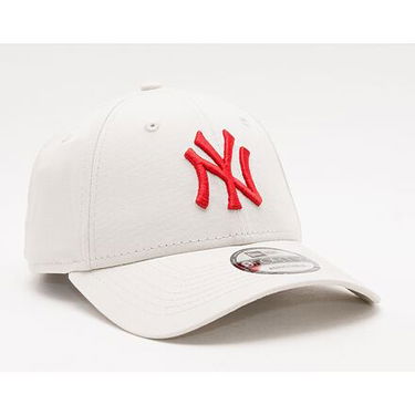 Шапка с козирка New Era 9FORTY MLB League Essential New York Yankees - Stone / Red Бяло | 60240312, 0