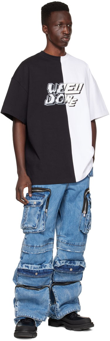 Тениска We11done Half & Half T-Shirt Бяло | WD-TT1-22-558-U-BW, 3