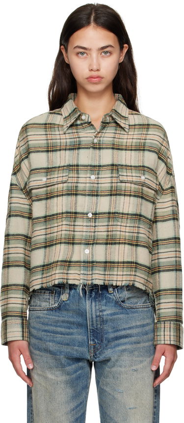 Риза R13 R13 Cropped Plaid Shirt Зелено | R13W7298-R558B, 0