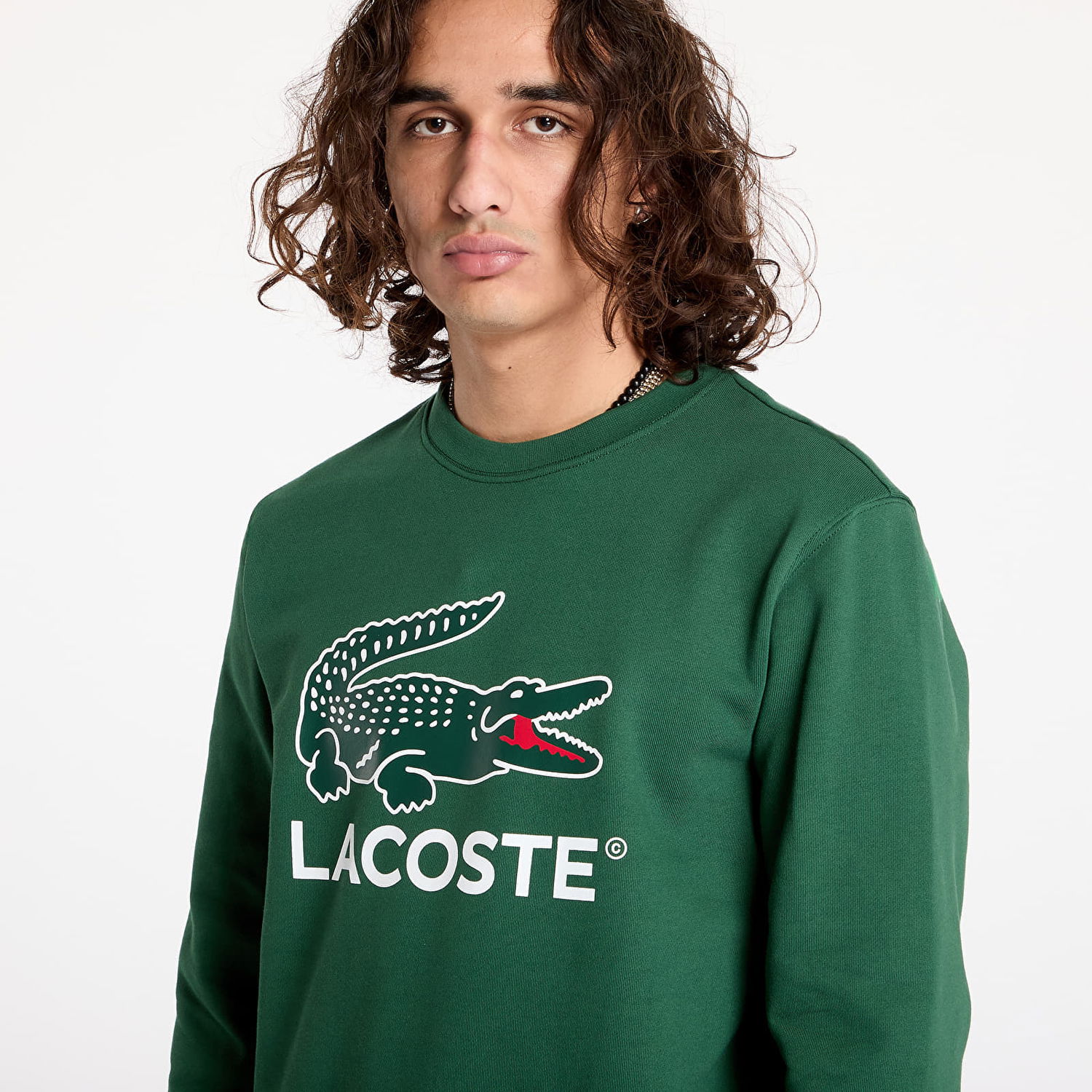 Суитчър Lacoste Green Crocodile Print Sweatshirt Зелено | SH1281_132, 1