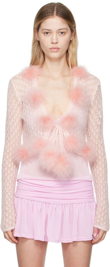 Пуловер Blumarine Pink Feather Cardigan Розово | A444M069A, 0