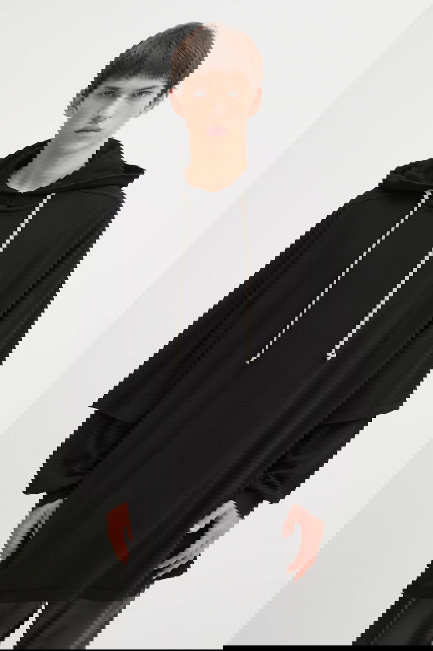 Суитчър Rick Owens Rick Owens DRKSHDW Tommy Hustler Oversized Layered Sleeve Hoodie Черно | DU02E7271.JDB, 0