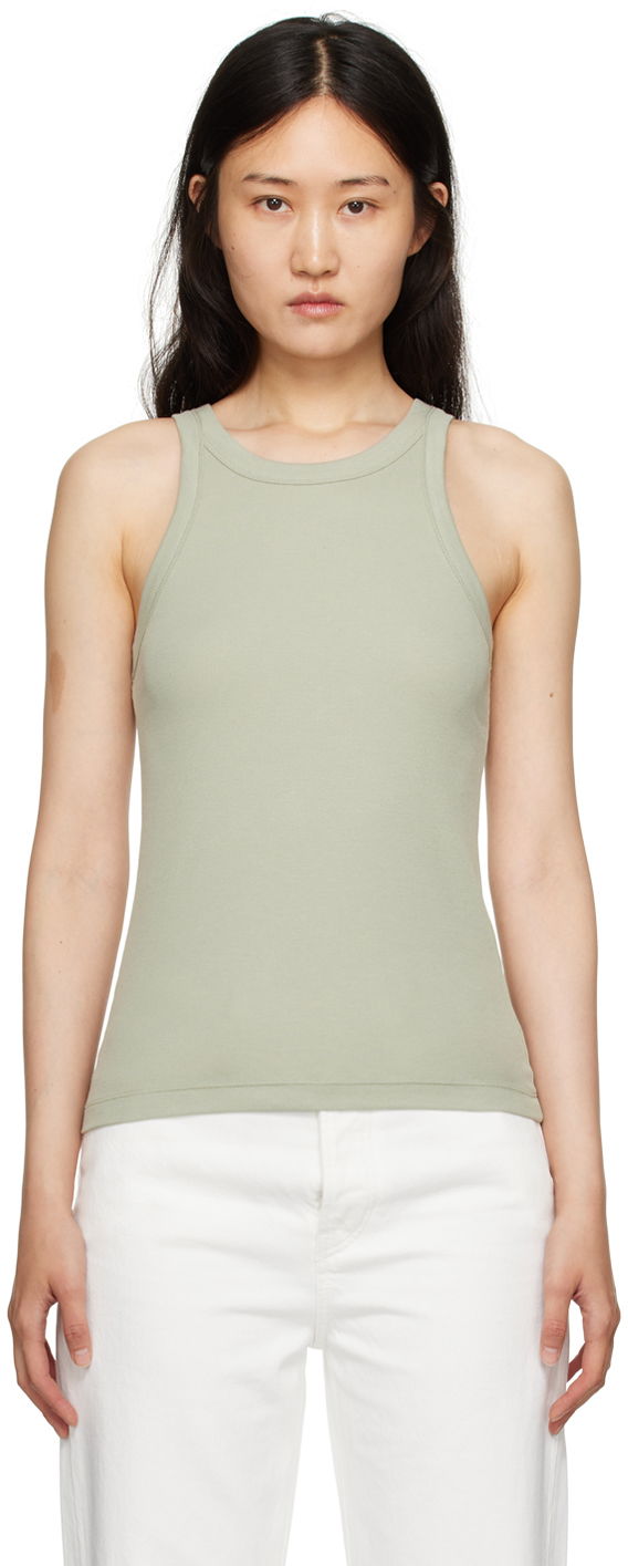 Потник TOTEME TOTEME Curved Rib Tank Top Зелено | 233-437-772