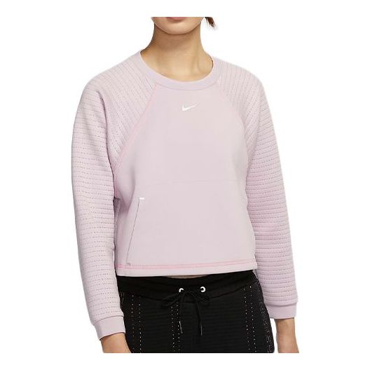 Пуловер Nike Nike Pro Luxe Round-Neck Sweatshirt Лилаво | CU5746-516, 0