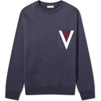 Пуловер Valentino Men's Large V Logo Crew Sweat Navy Тъмно синьо | 4V3MF26W9Y1-598, 1