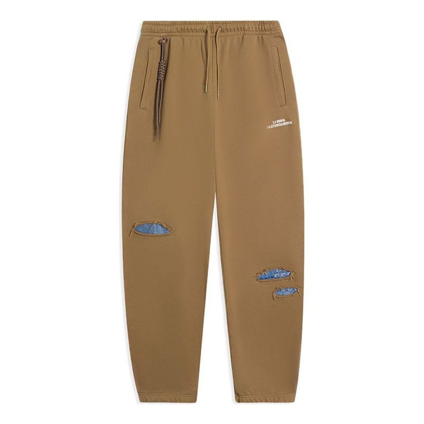 Спортни панталони Li-Ning Skateboarding Graphic Sweatpants Кафяво | AKLS867-3