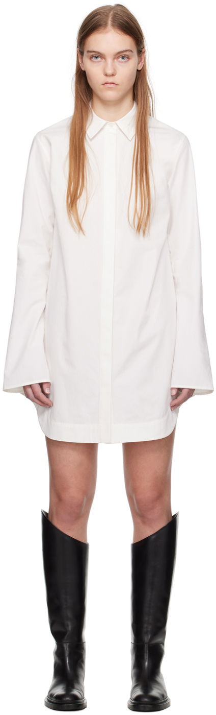 Pокля Loulou de Saison Loulou de Saison Eknath Mini Shirt Dress Бяло | EKNATH, 0