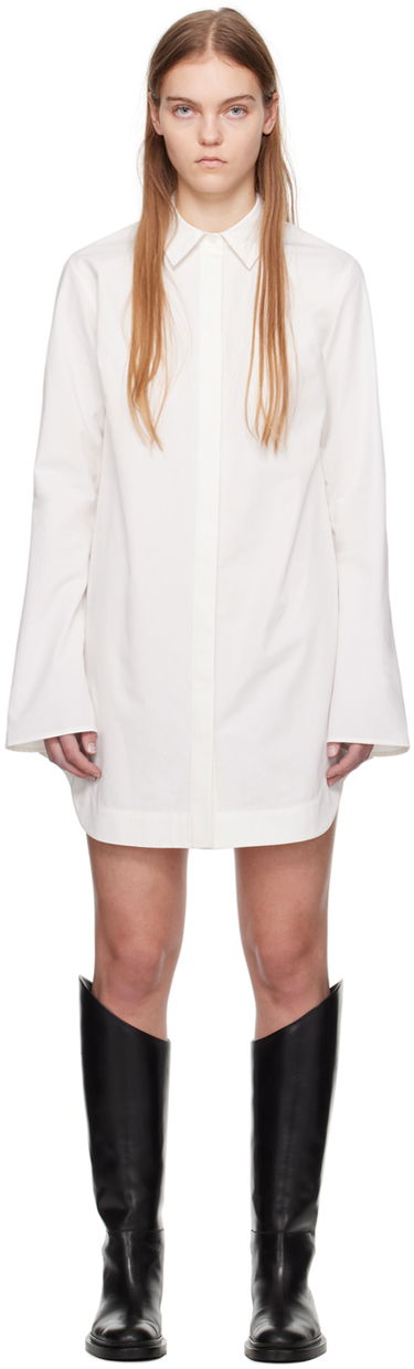 Pокля Loulou de Saison Loulou de Saison Eknath Mini Shirt Dress Бяло | EKNATH, 0