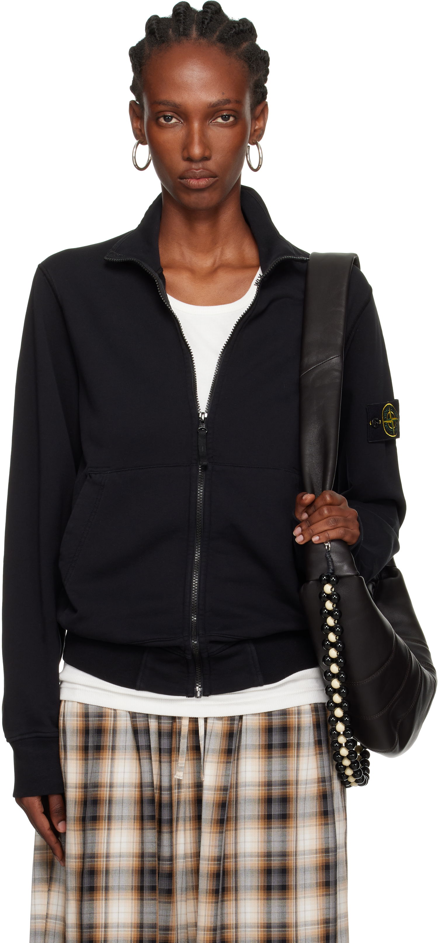 Яке Stone Island Stone Island Organic Cotton Fleece Jacket Черно | K2S15 6100063 S0051, 0