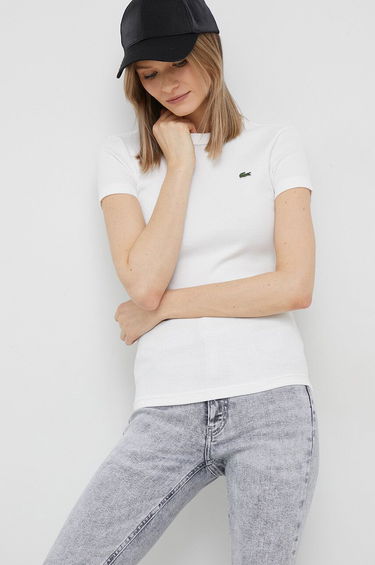 Тениска Lacoste Slim Fit Organic Cotton T-Shirt Бяло | TF5538, 0