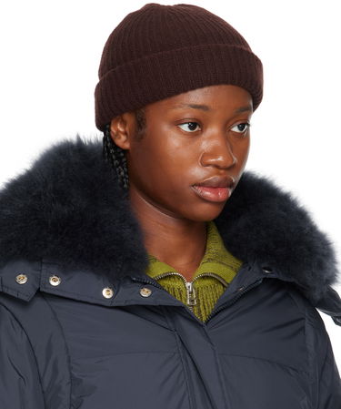 Шапка Yves Salomon Ribbed Beanie Кафяво | 24W23WAA500XXMACL, 1