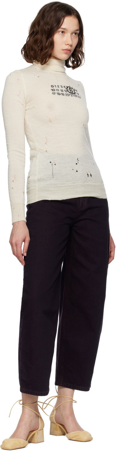 Пуловер Maison Margiela MM6 Maison Margiela Distressed Wool Turtleneck Бежово | S52HA0299 M13134, 3