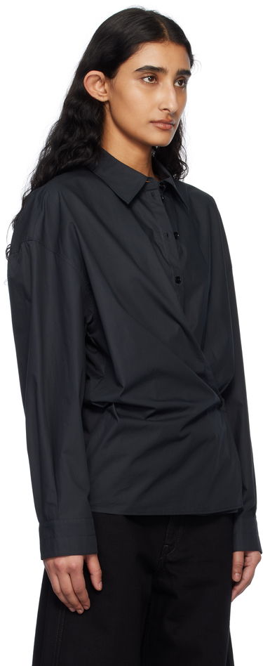 Риза LEMAIRE Lemaire Straight Collar Twisted Shirt Тъмно синьо | SH1141 LF588, 1