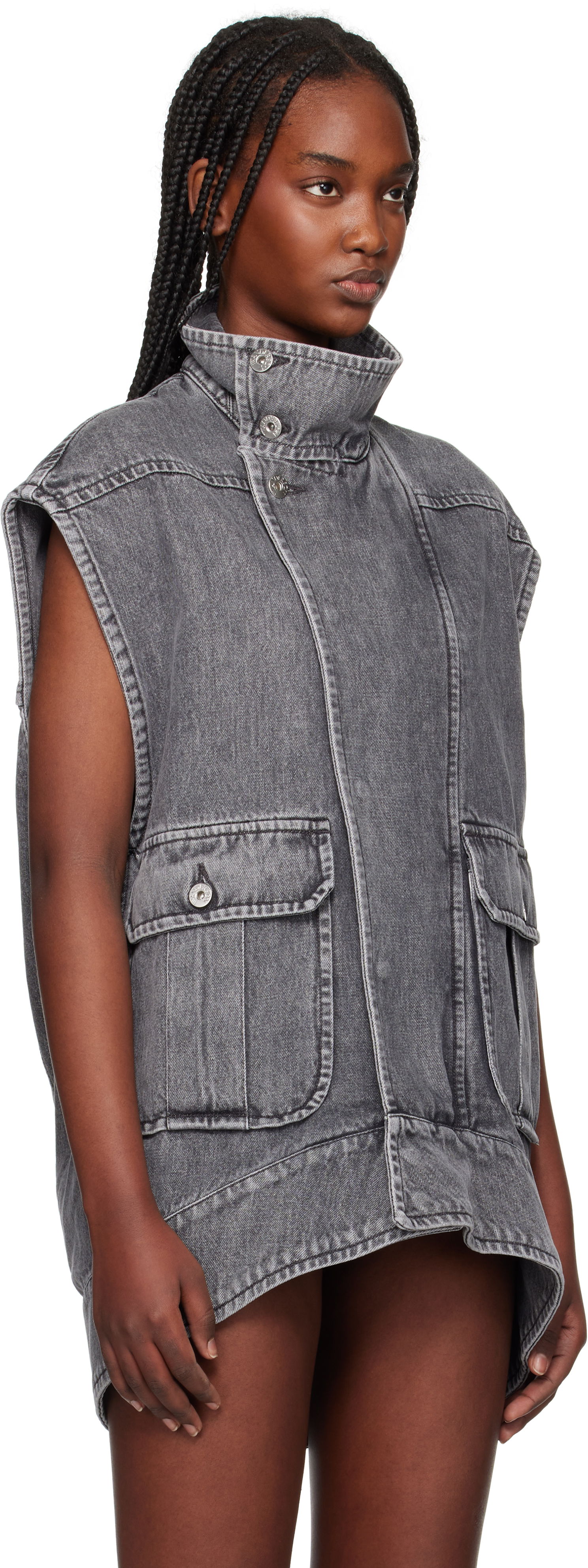 Жилетка JW Anderson JW Anderson Oversized Sleeveless High Neck Vest Сиво | DJ0037-PG1745, 1