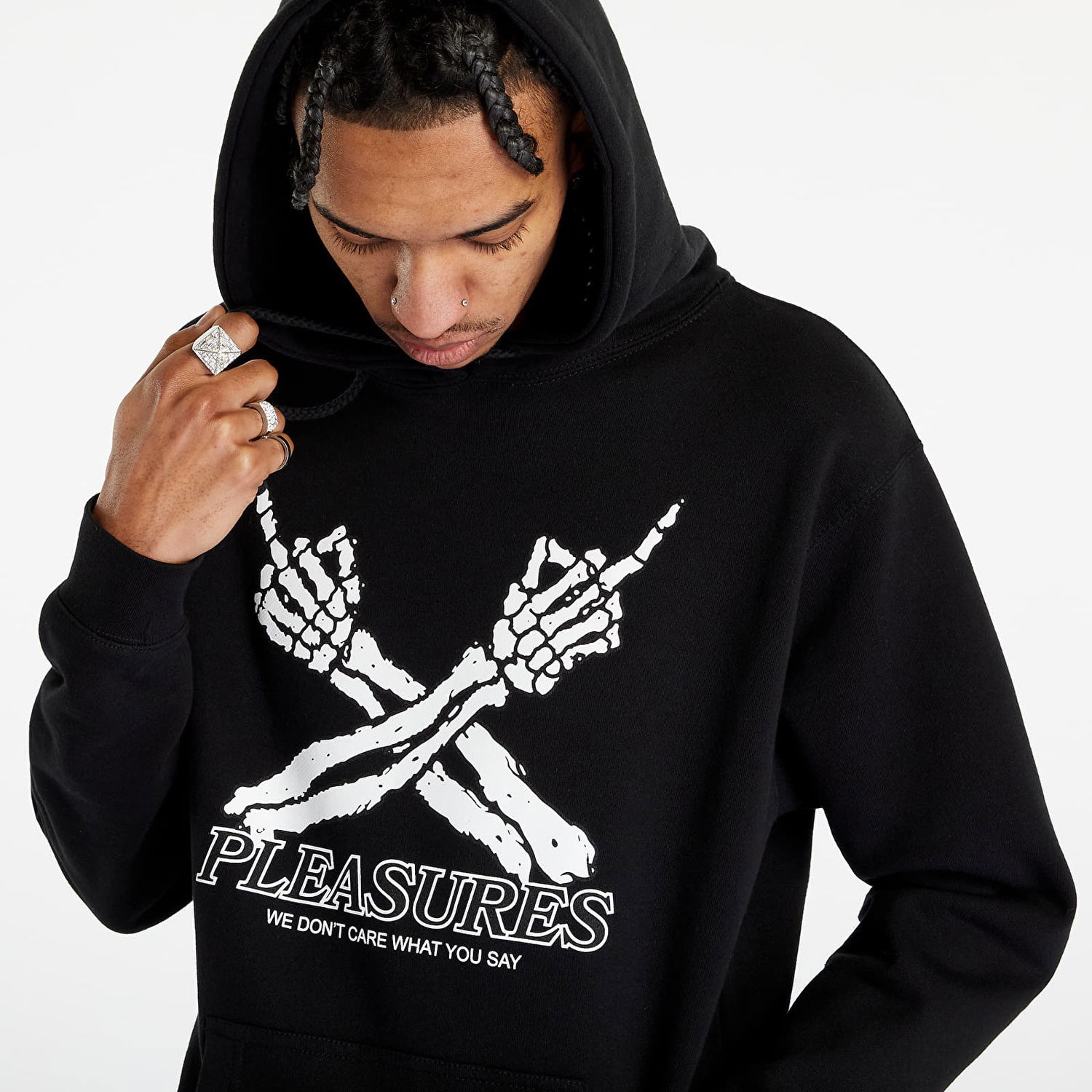 Суитчър Pleasures Don't Care Hoodie Черно | P23SP052 BLACK, 0