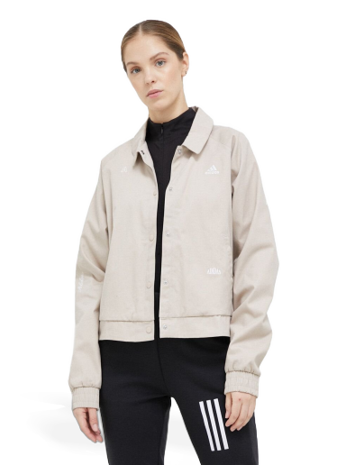 Яке бомбър adidas Performance Healing Crystals Inspired Graphics Track Top Бежово | IC5713