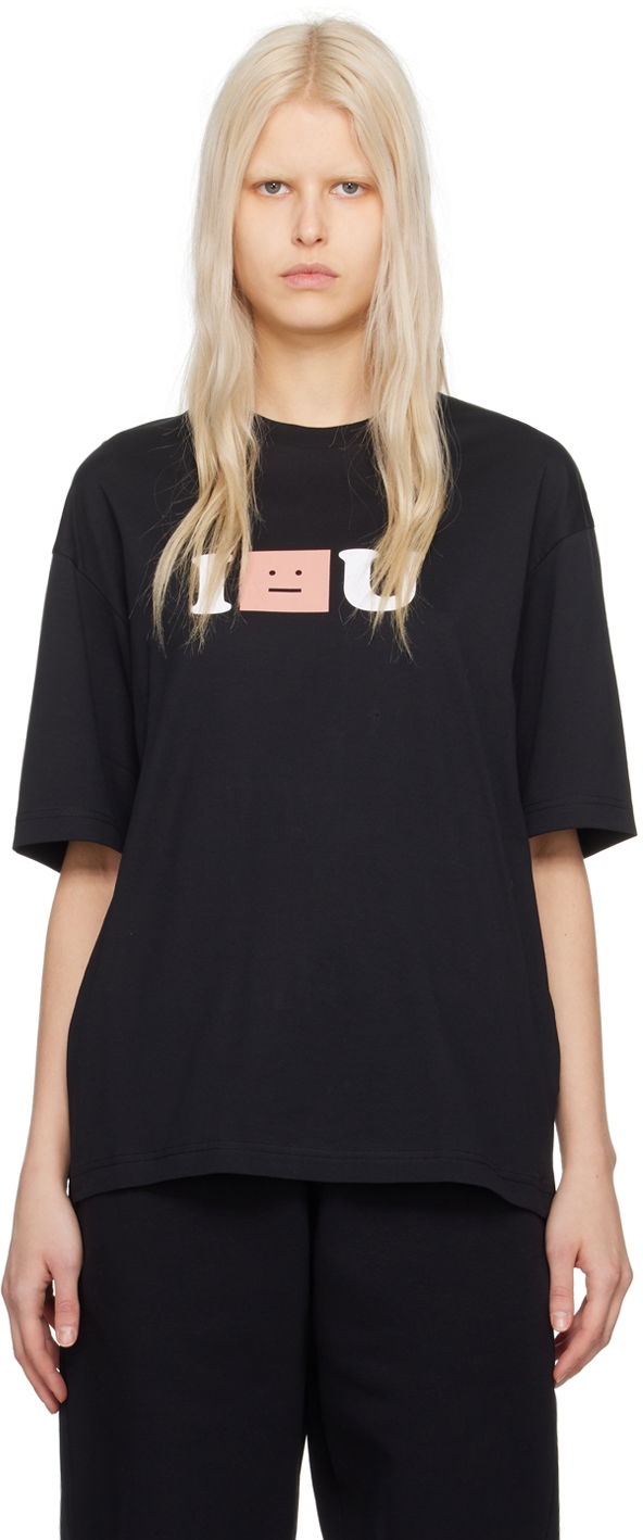 Тениска Acne Studios Printed T-Shirt Черно | CL0257-