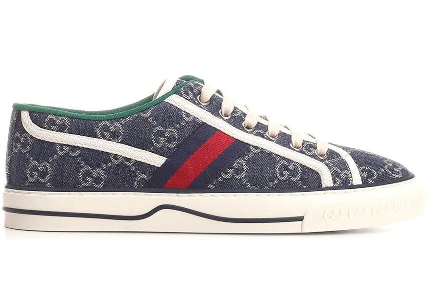 Кецове и обувки Gucci Tennis 1977 Denim GG Print Сиво | 606111 2KQ10 4463, 0