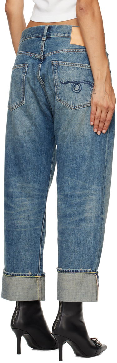 Дънки R13 R13 Cuffed X-Boyfriend Jeans Синьо | R13WD111-D250A, 2
