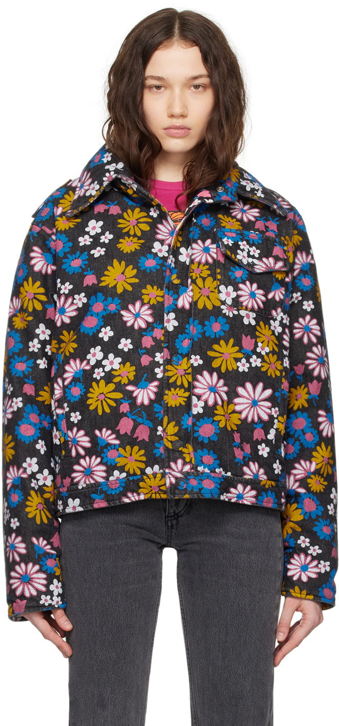 Яке ERL Floral Print Denim Jacket Многоцветен | ERL07J002, 0