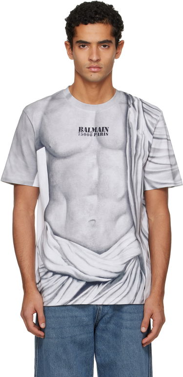 Тениска Balmain Statue Print T-shirt Сиво | FH1EG000GF07, 0