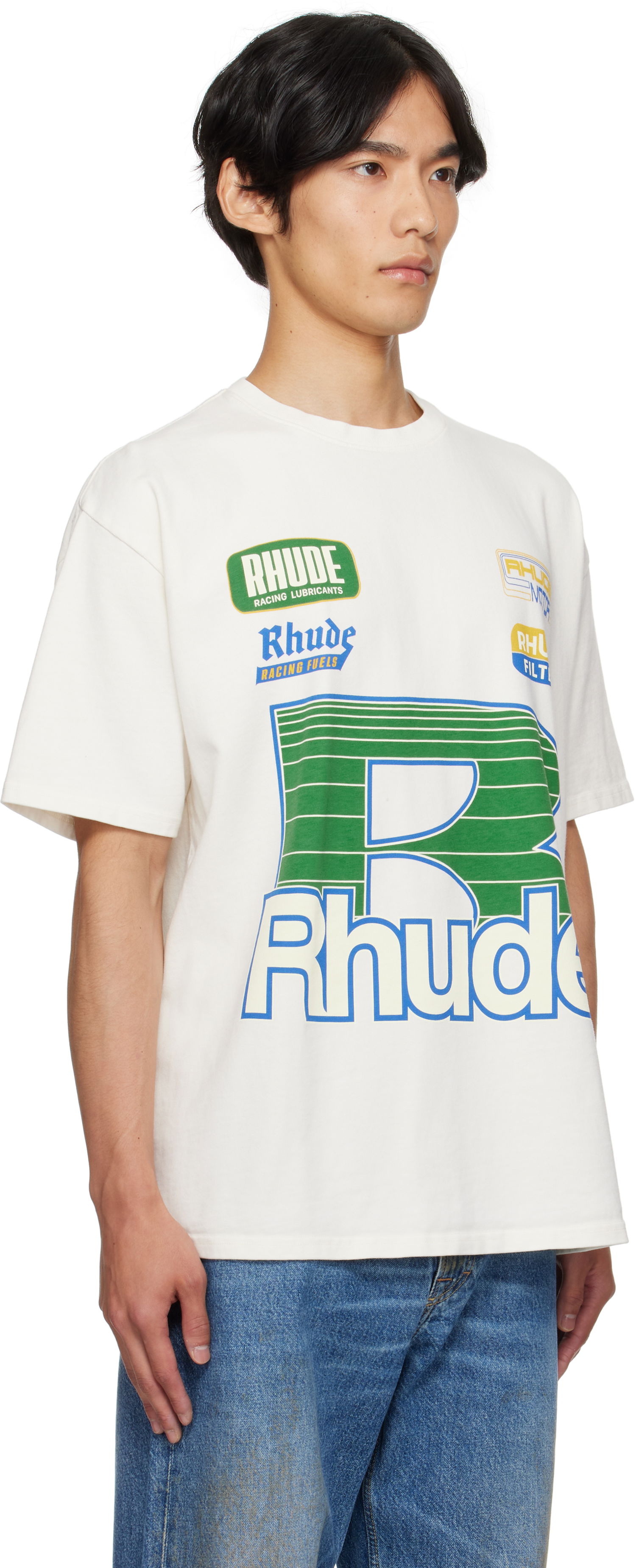 Тениска Rhude Rhude Roadway Racing T-Shirt Бяло | RHPF25TT11012, 1