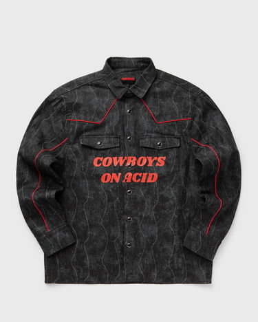 Риза Pleasures Pleasures Acid Cowboy Denim Shirt Черно | P24W005-BLACK, 0