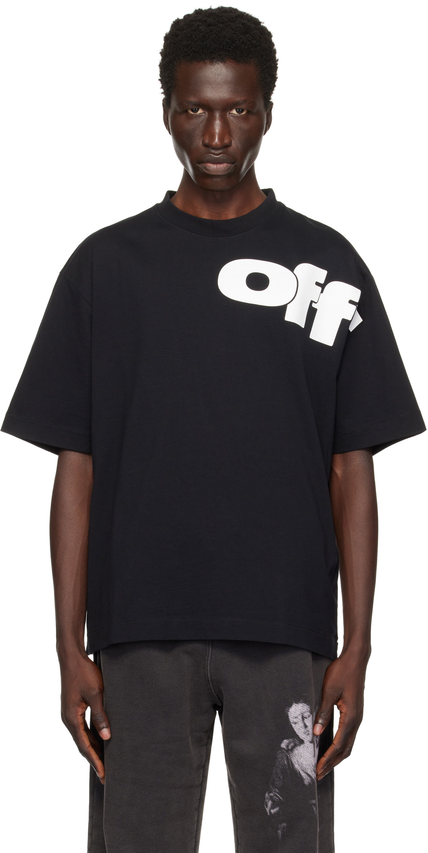 Тениска Off-White Shared Logo Black T-Shirt Черно | OMAA120F24JER00G1001, 0