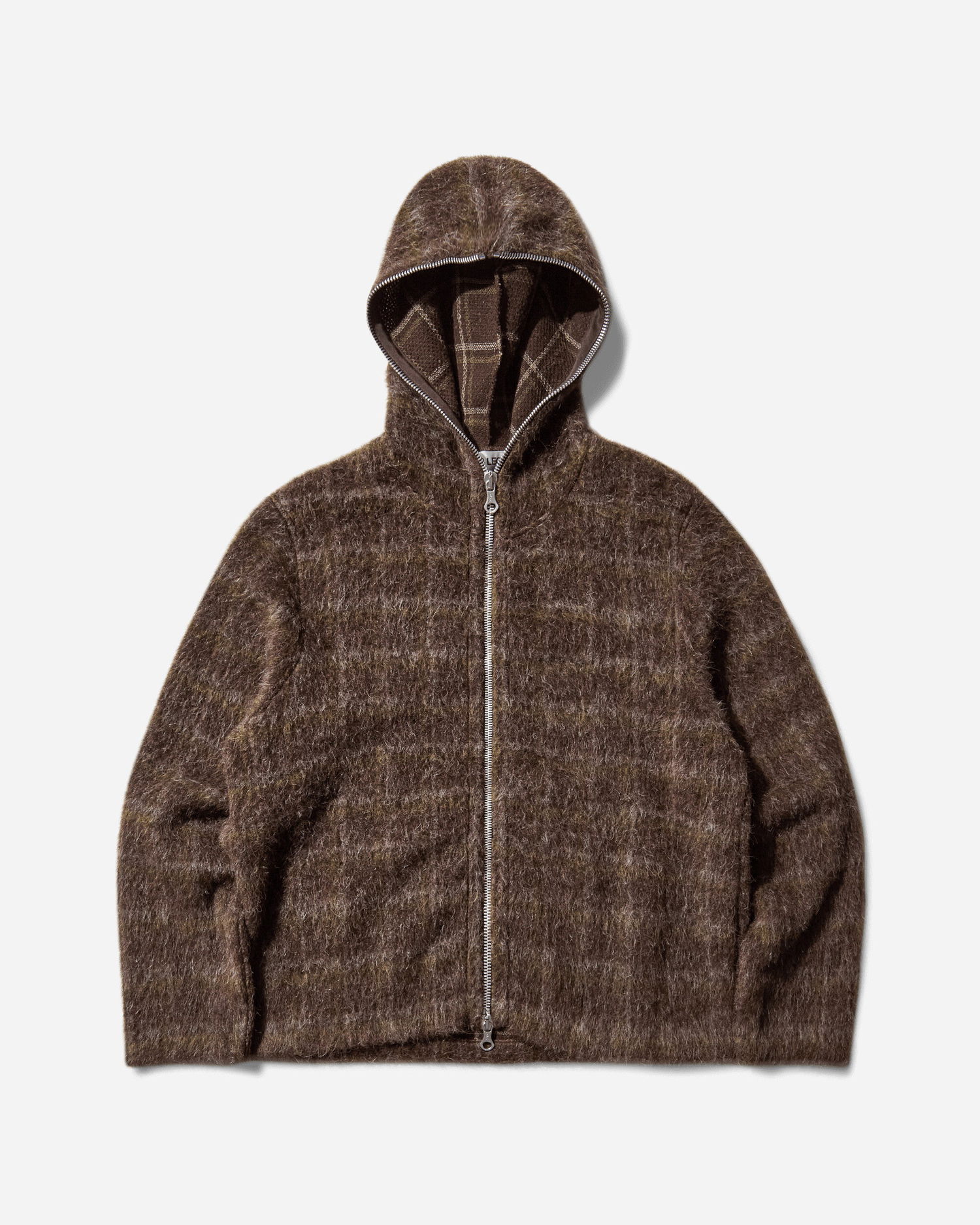 Суитчър OUR LEGACY Full Zip Hoodie Dorf Check Кафяво | W4256FD 001, 1