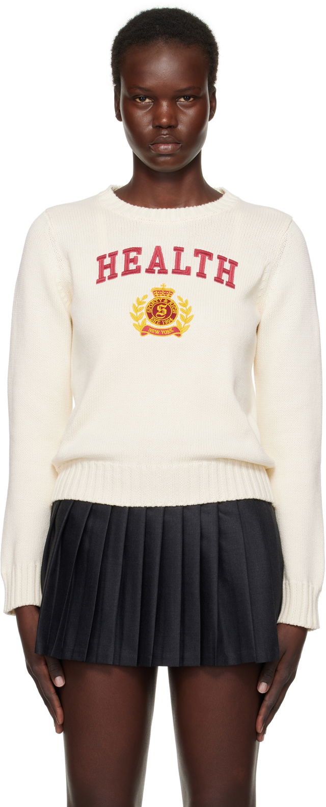 'Health' Crest Knitted Sweater