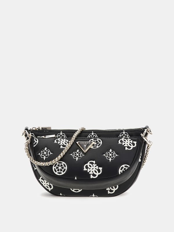 Дамска чанта GUESS Deesa Peony 4G Logo Crossbody Bag Черно | HWPG9314710, 0
