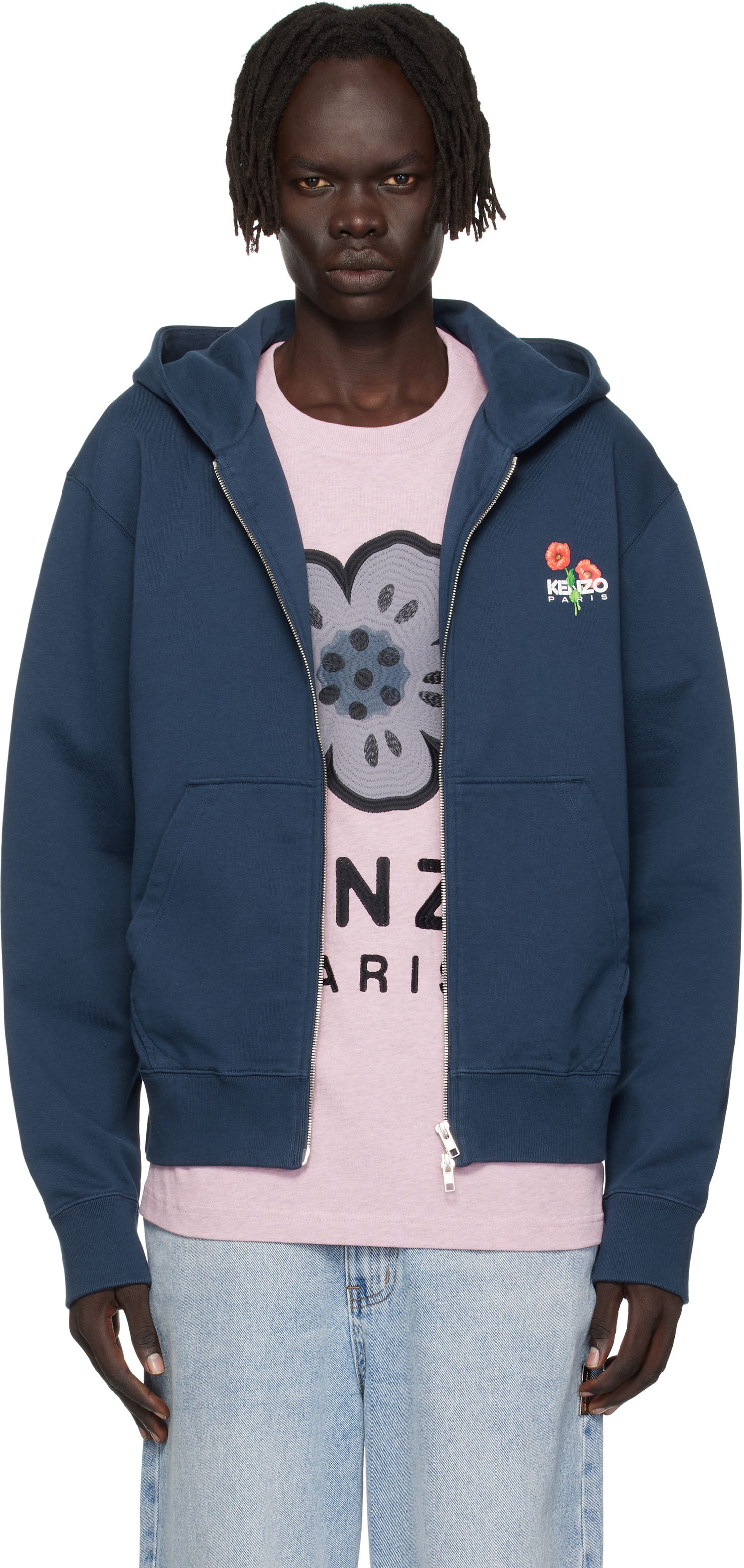 Суитчър KENZO Kenzo 'KENZO Archive Bouquet' Full-Zip Hoodie Тъмно синьо | FF65HO2554MF, 0